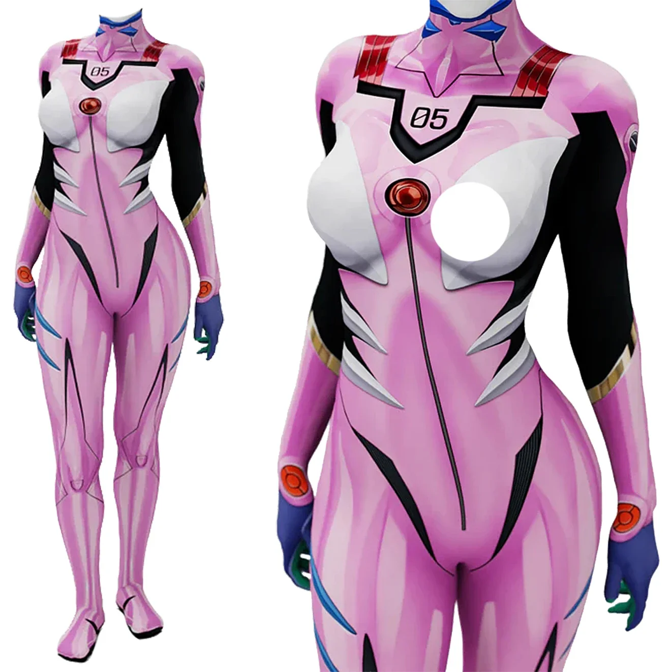 Anime Cosplay Jumpsuit - Anime EVA 05 Makinami Costume Cosplay